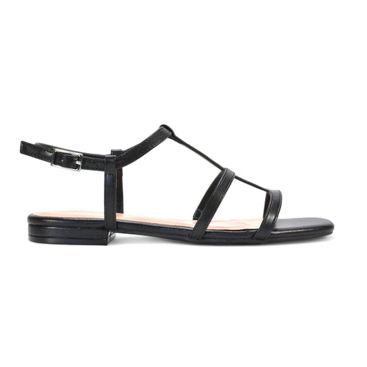 black caged sandals, black strappy sandals, caged sandals, strappy sandals
