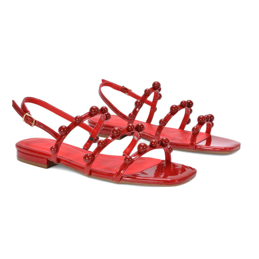 red sandals, red flat sandals, sandals, flat sandals, women's flat sandals, Stylish women’s flat sandals for summer
