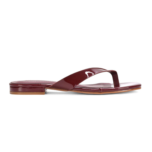 burgundy square toe sandals, burgundy flip flop sandals, square toe sandals, flip flop sandals, open toe flat sandals