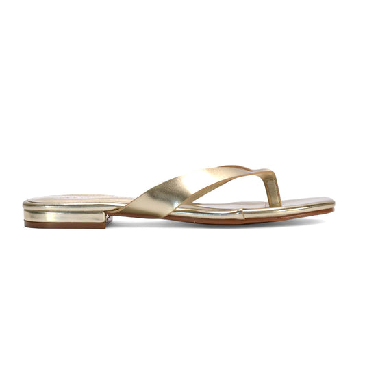 gold square toe sandals, gold flip flop sandals, square toe sandals, flip flop sandals, flat sandals with modern square toe