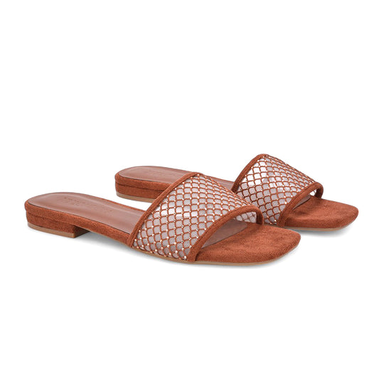 brown diamante sandals, brown sparkly sandals, diamante sandals, sparkly sandals, square toe slide sandals, square toe flat slide sandals with diamante strap, glamorous flat sandals, dressy flat sandals, comfortable flat slide sandals,