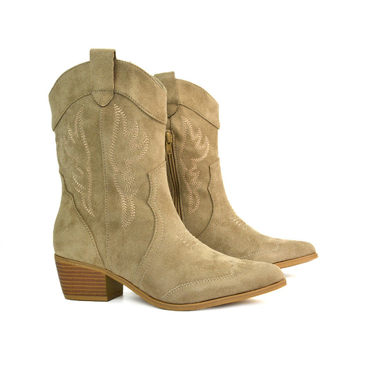 Cowboy Boots UK, Cowboy Boots Womens, Taupe Cowboy Boots Ladies, Womens Cowboy Boots