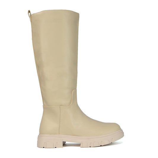 NUDE | XY London | nude boots,nude knee high biker boots,nude biker boots,nude knee high boots