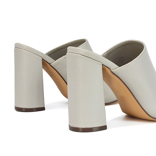 stone synthetic leather | XY London | Stone Heels,Stone High Heels,Stone Block High Heels,Stone Block Heels,Stone Mules