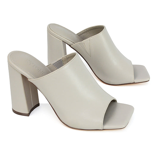 stone synthetic leather | XY London | Stone Heels,Stone High Heels,Stone Block High Heels,Stone Block Heels,Stone Mules