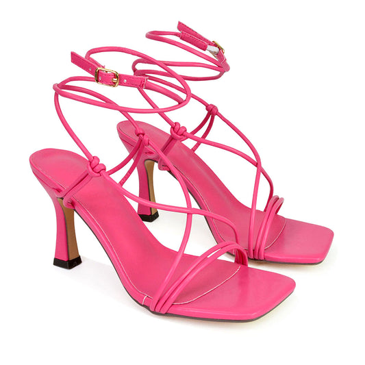 pink | XY London | pink heels,pink mid heels,pink lace up heels,pink strappy heels