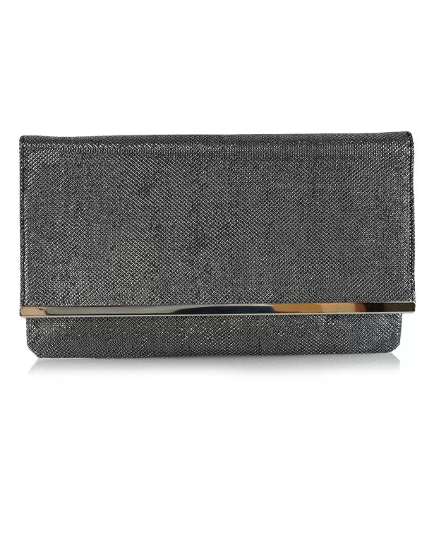 Black shimmer clutch bag on sale