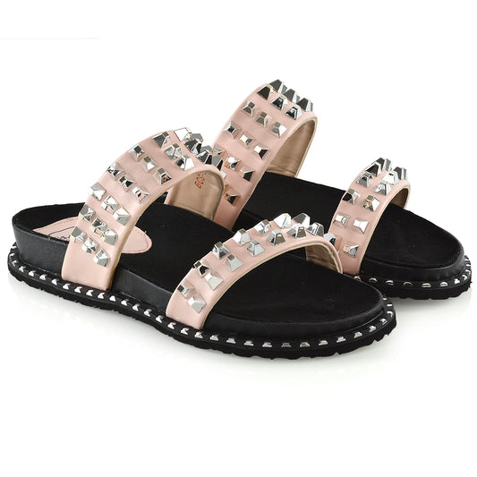 Pink| XY London | Pink Sandals,Pink Strappy Sandals,Pink Studded Sandals