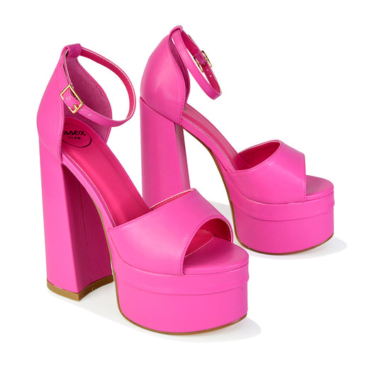 | XY London | pink heels,pink high heels,pink block heels,pink platform heels