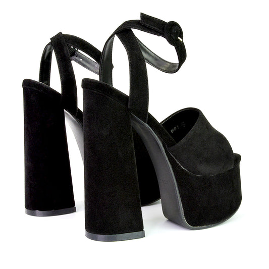 | XY London | black heels,black high heels,black platform heels,black platform shoes with chunky heels,black block heels