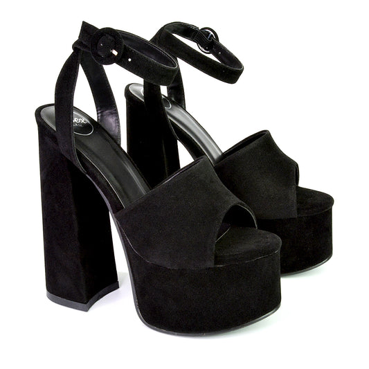 | XY London | black heels,black high heels,black platform heels,black platform shoes with chunky heels,black block heels