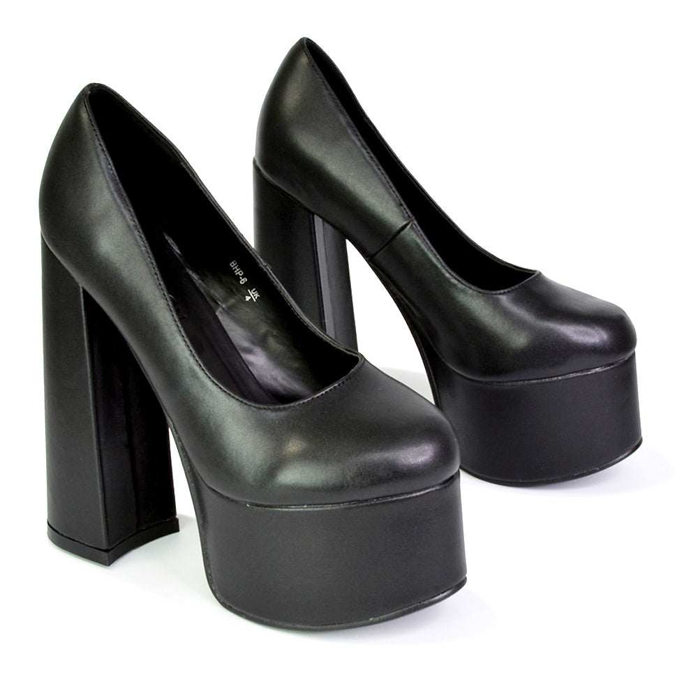 Block High Heel Platform Heels XY London