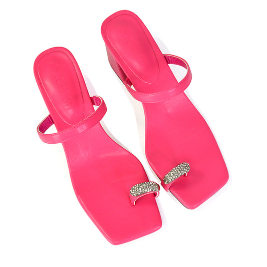 | XY London | pink high heels,pink heels,pink mules,pink mule heels,pink block heels