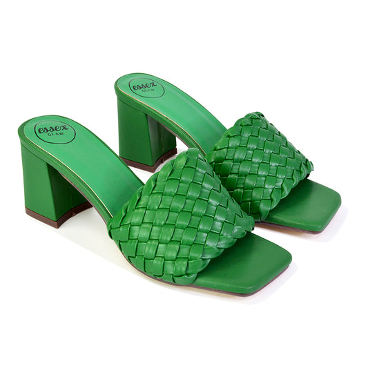 | XY London | green heels,green high heels,green mules,green mid heels,green mid block heel sandals
