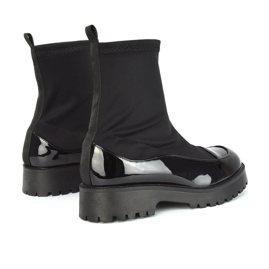 Black  | XY London | Womens Black Boots,Black Chunky Boots,Black Boots Women,Black Slip On Boots,Black Biker Ankle Boots