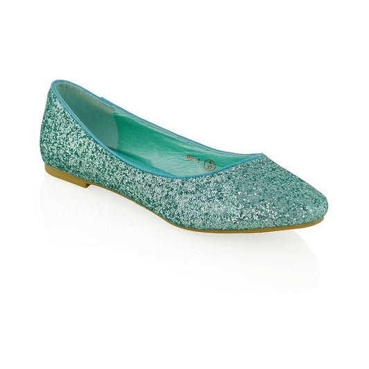 Turquoise | XY London | glitter pumps,glitter pump shoes,glitter ballerina shoes,glitter bridal shoes