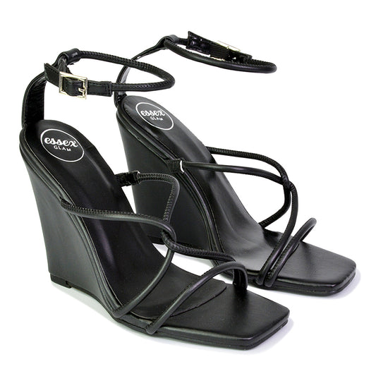 | XY London | black wedges,black wedge heels,black wedge sandals,black sandal wedge heels,black heels