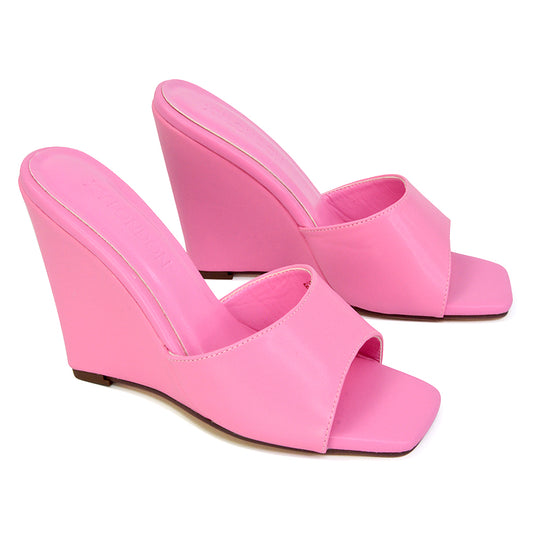 | XY London | pink wedges,pink wedge heels,pink wedge sandals,pink wedge heel sandals,pink wedges for women