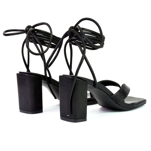 | XY London | black heels,black mid heels,black block heels,black mid block heels,black lace up heels