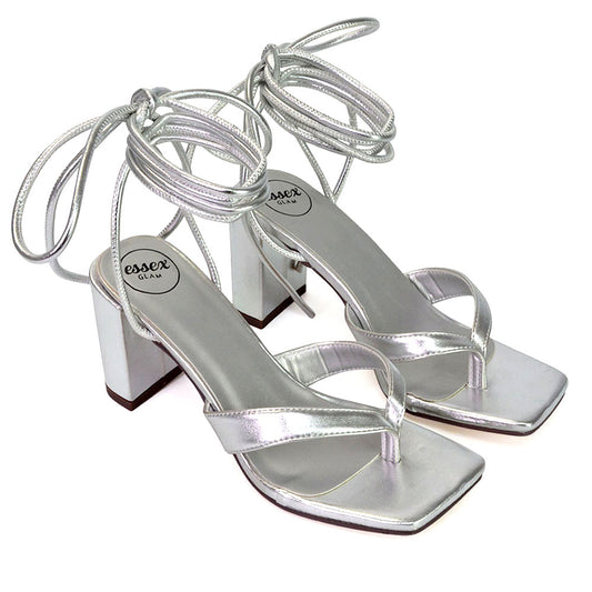 | XY London | silver heels,silver mid heels,silver block heels,silver mid block heels,silver lace up heels