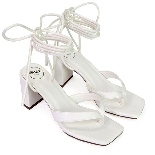 | XY London | white heels,white mid heels,white block heels,white mid block heels,white lace up heels