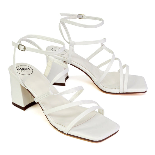 White | XY London | white heels,white high heels,white block heels,white mid heels,white strappy heels