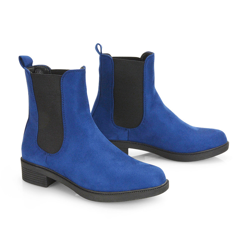 Flat blue boots online