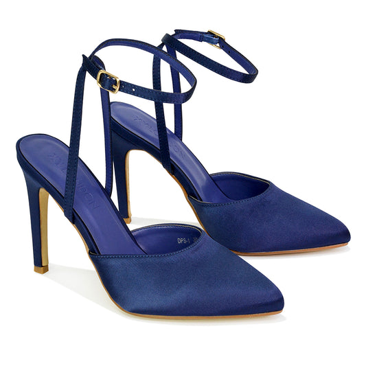 | XY London | navy heels,navy high heels,navy stilettos,navy court heels,navy bridal heels