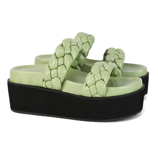 | XY London | Mint Woven Strap Sandals,Mint Flatform Sandals,Mint Flatforms,Mint Wedges