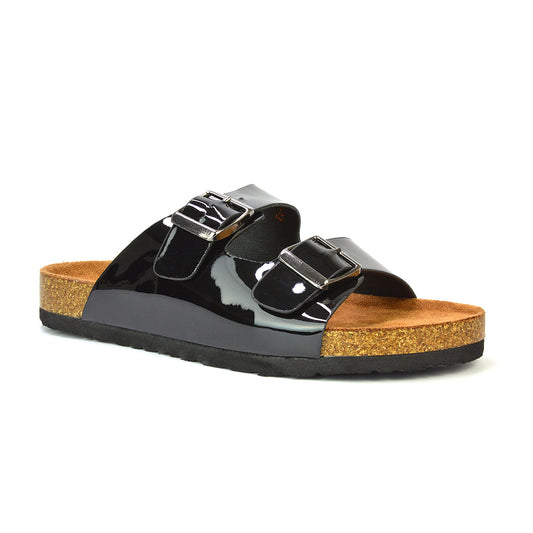 black sandals flat, slip on sandals, sandals flat