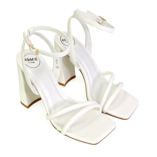 | XY London | white heels
,white high heels ,white block heels,white block high heels,white strappy heels