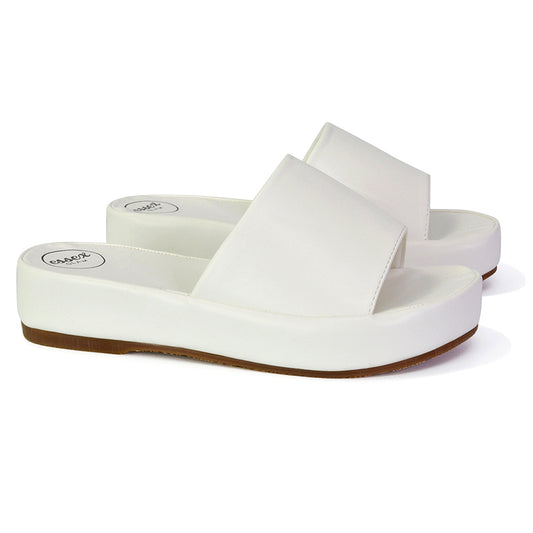 White | XY London | white sandals,white flat sandals,white flatforms,white plaforms