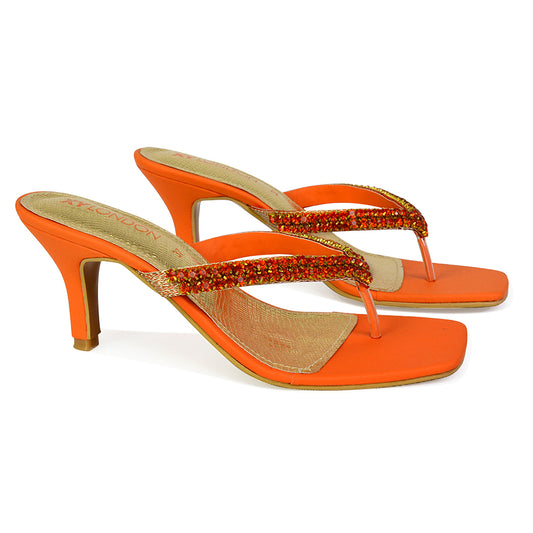 Orange | XY London | orange heels,orange high heels,orange mules,orange mule heels,orange kitten heels