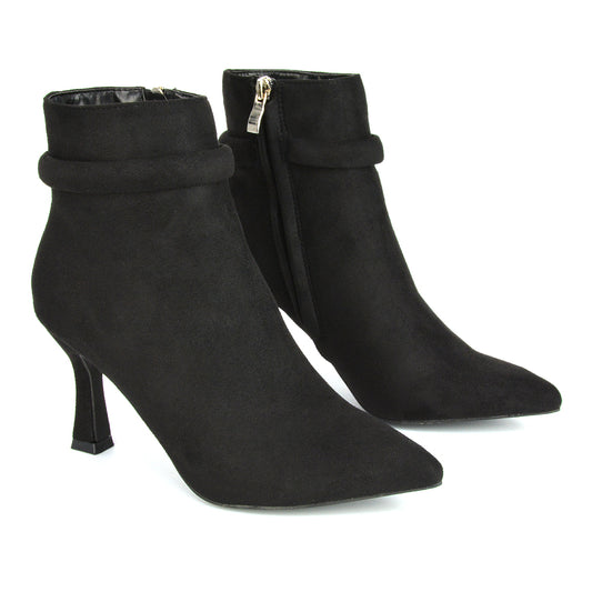 black ankle boots, black heeled boots, black stiletto boots