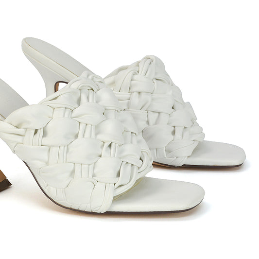 White | XY London | White Heels,White Mules,White Mule Heels, White Heels, White High Heels, White Strappy Heels,White Flared Heels