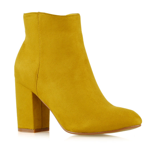 Mustard | XY London | womens ankle boots,Mustard heeled boots,ladies chelsea boots,block heeled boots