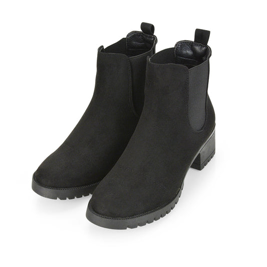 Black | XY London | black boots,chunky boots,womens boots,black faux suede boots,ladies boots online