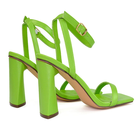 Green | XY London | Green heels,Green high heels,Green block heels,Green strappy heels,Green block high heels