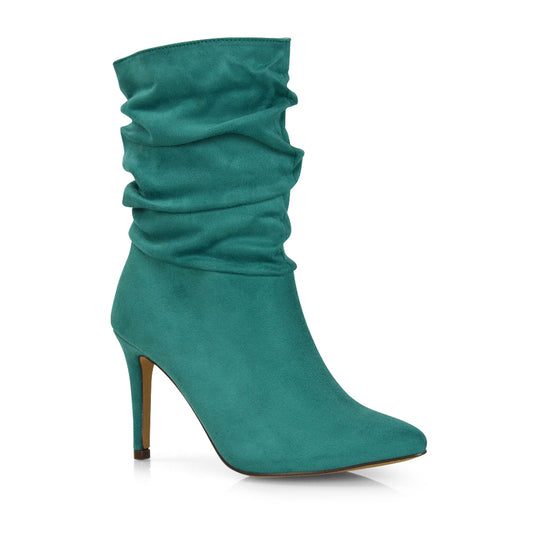 Pine Green | XY London | ,,,Green Boots, Green Ankle Boots, Green Heeled Boots,