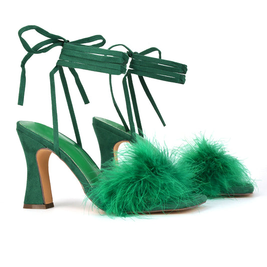 | XY London | Green Lace Up Heels,Green Block Heels,Green Heels, Green High Heels, Green Strappy Heels,Green Block Heels
