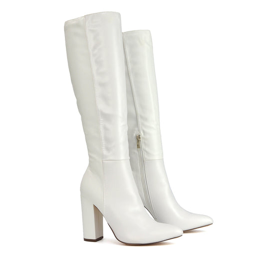 | XY London | White Boots,White Knee High Boots, White Long Boots, White Heeled Boots,White High Heel Boots