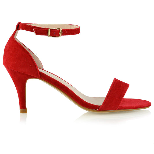 Red Faux Suede | XY London | Red Faux Suede heels,Red Faux Suede high heels,Red Faux Suede bridal heels,Red Faux Suede bridal shoes,Red Faux Suede wedding heels