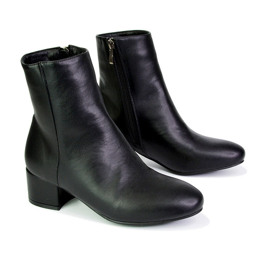 Black Synthetic Leather | XY London | black boots,black ankle boots,black heeled boots,black high heel ankle boots