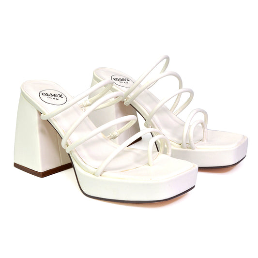 White | XY London | White heels,White high heels,White platform heels,White block heels,White mule heels