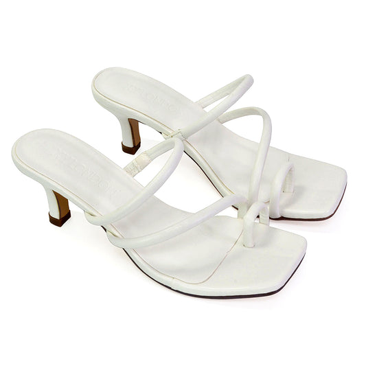 White | XY London | white heels,white high heels,white mules,white mule heels,white kitten heels