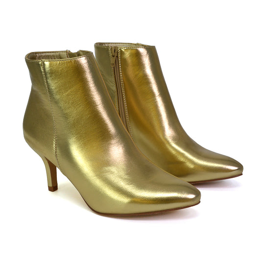 Gold  | XY London | gold boots,gold ankle boots,gold heeled boots,gold high heel boots,gold metallic boots