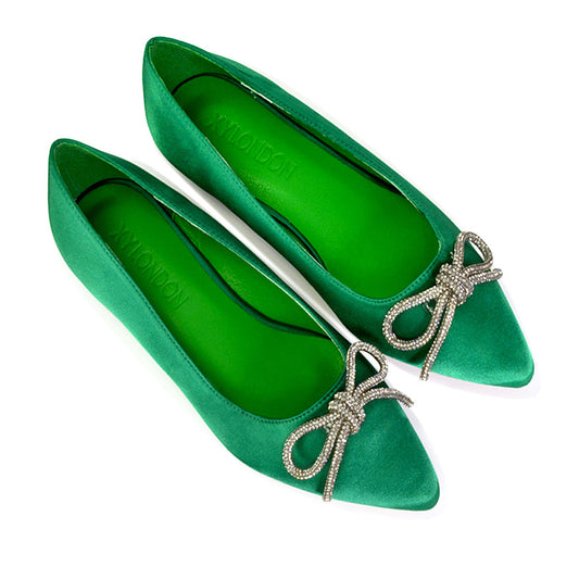Green | XY London | green pumps,green pump shoes,green ballerina shoes,green flats,green diamante pumps