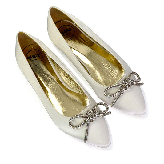 Ivory | XY London | ivory pumps,ivory pump shoes,ivory ballerina shoes,ivory flats,ivory diamante flats