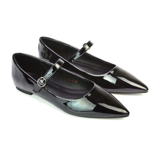 Black | XY London | women flat pumps, flat pum shoes, women flats, pointed flats, flat ballet pumps