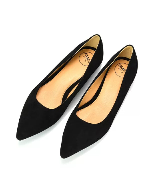 Black | XY London | slip on shoes,low heel pumps in black,pointed toe pumps,black suede pointed toe pumps,ladies work shoes